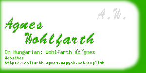 agnes wohlfarth business card